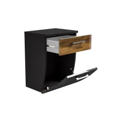 Lage badkamerkast Ilse Antraciet Walnoot Curve