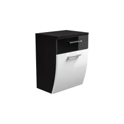 Lage badkamerkast Ilse Antraciet Wit Curve