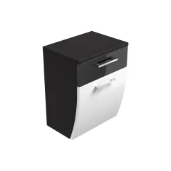 Lage badkamerkast Ilse Antraciet Wit Curve