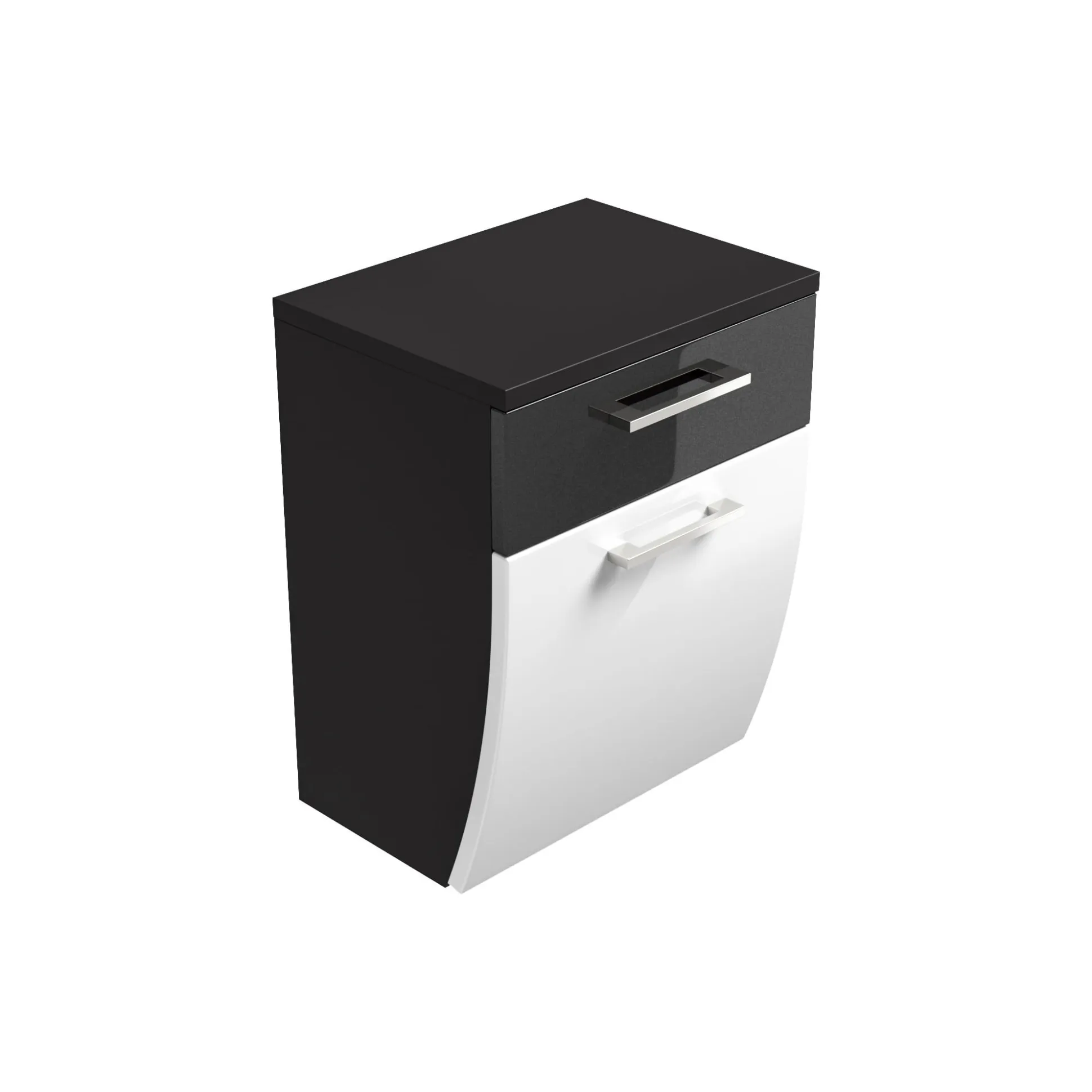 Lage badkamerkast Ilse Antraciet Wit Curve