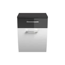 Lage badkamerkast Ilse Antraciet Wit Curve