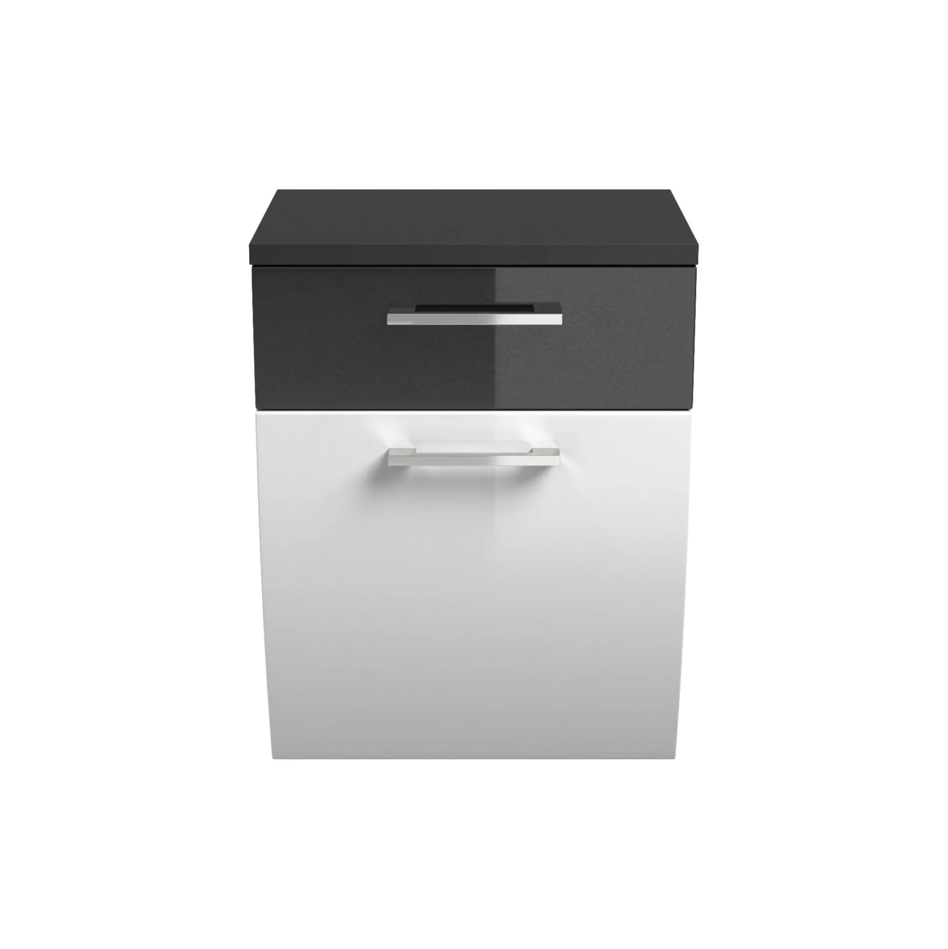 Lage badkamerkast Ilse Antraciet Wit Curve