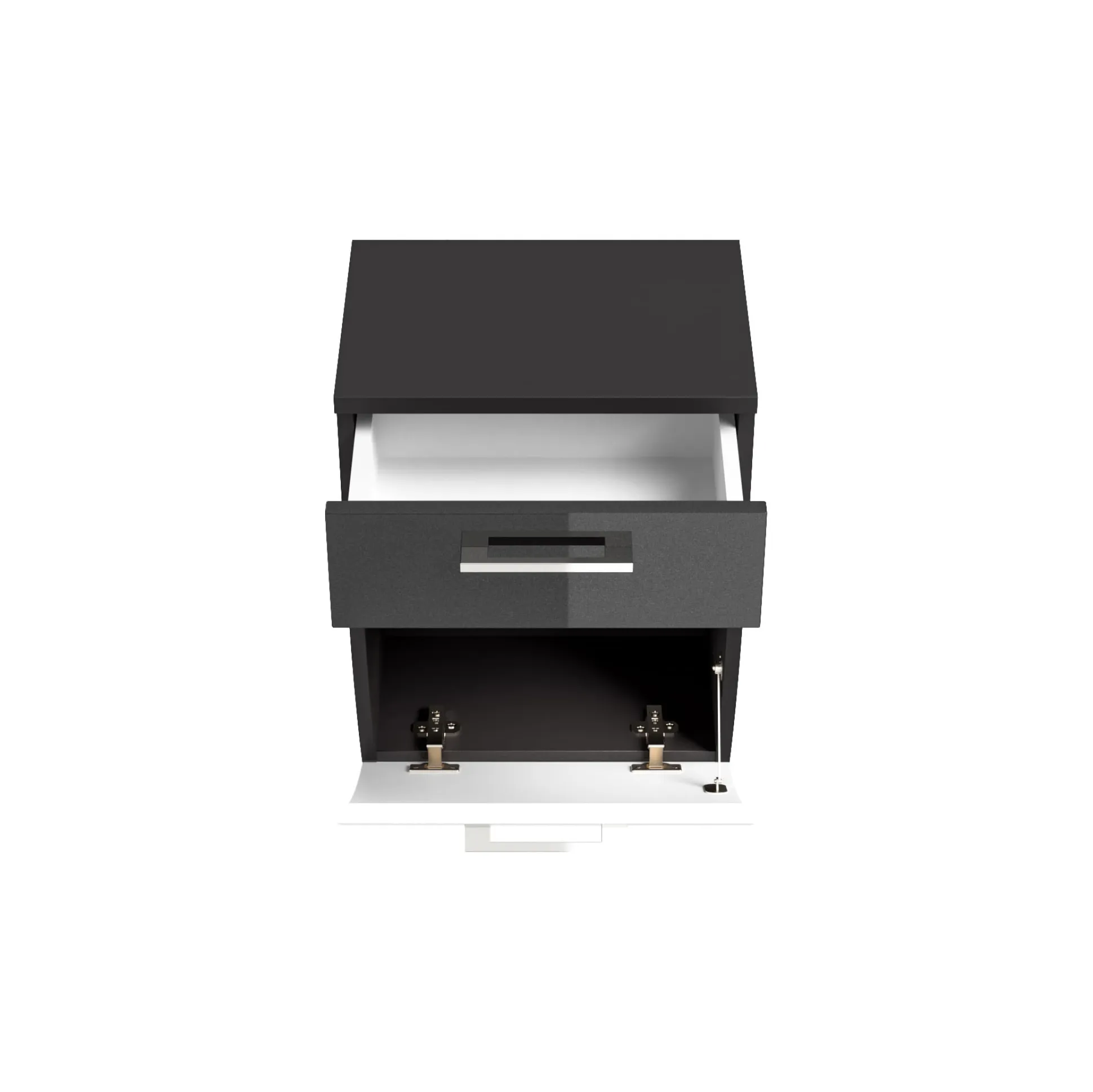 Lage badkamerkast Ilse Antraciet Wit Curve