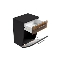 Lage badkamerkast Milan Antraciet Walnoot