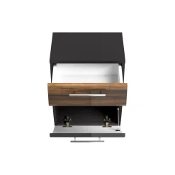 Lage badkamerkast Milan Antraciet Walnoot