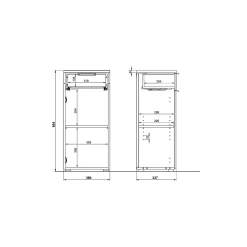 Lage badkamerkast Palma Grafiet Wit 86 cm