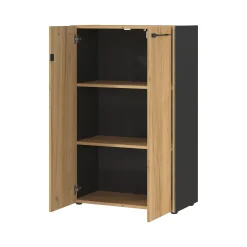 Lage dichte kantoorkast Pytheas Grafiet Eiken