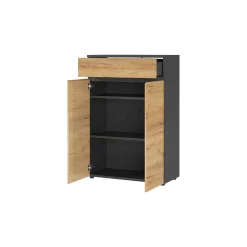 Lage dichte kantoorkast Rio Grafiet Eiken