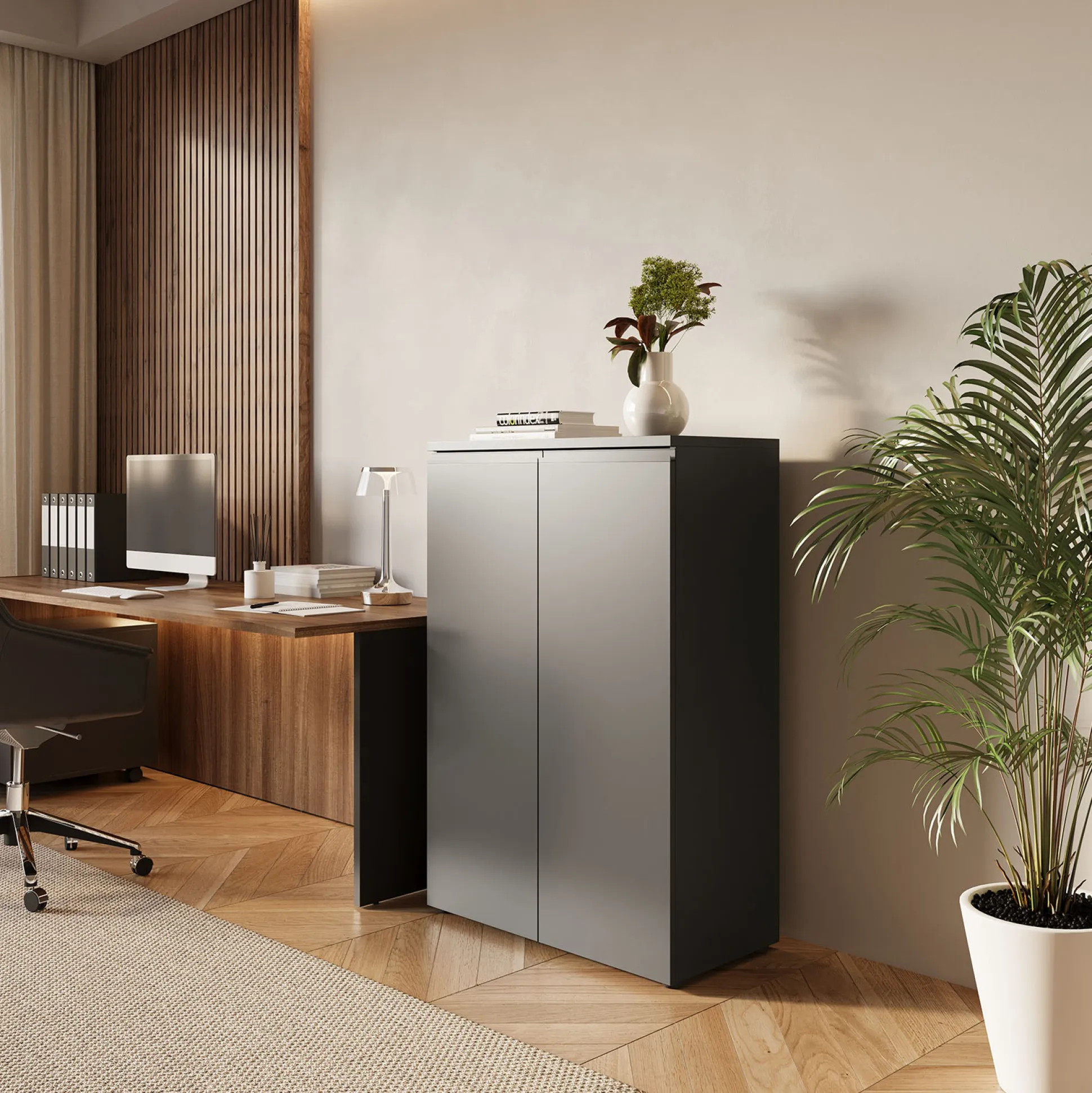 Lage kantoorkast Chicago Grafiet 120 cm