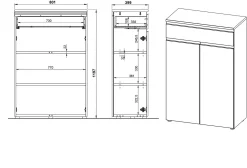 Lage opbergkast Chicago Grafiet 120 cm