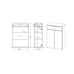 Lage opbergkast Galileo Wit