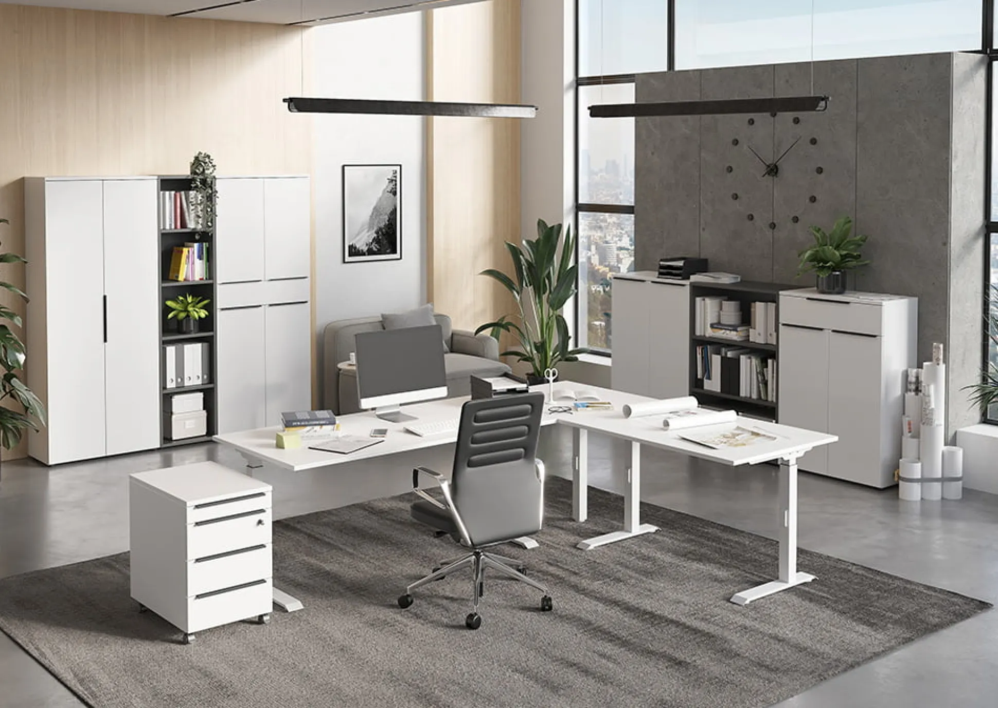 Lage opbergkast Galileo Wit