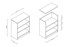 Lage open kast Edwin Sonoma 72x36x84 cm