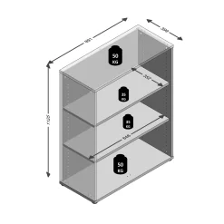 Lage open kast Nereus Oudeiken 90 cm