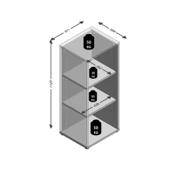 Lage open kast Nereus Wit 47 cm