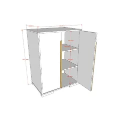 Lage Tweedeurskast Dex Grenen Wit