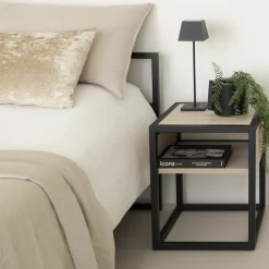 Nachtkastje Aurora Eiken Wit Zand