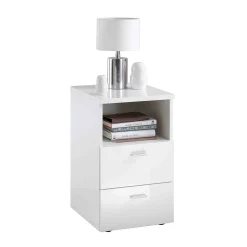 Nachtkastje Iowa Wit Hoogglans