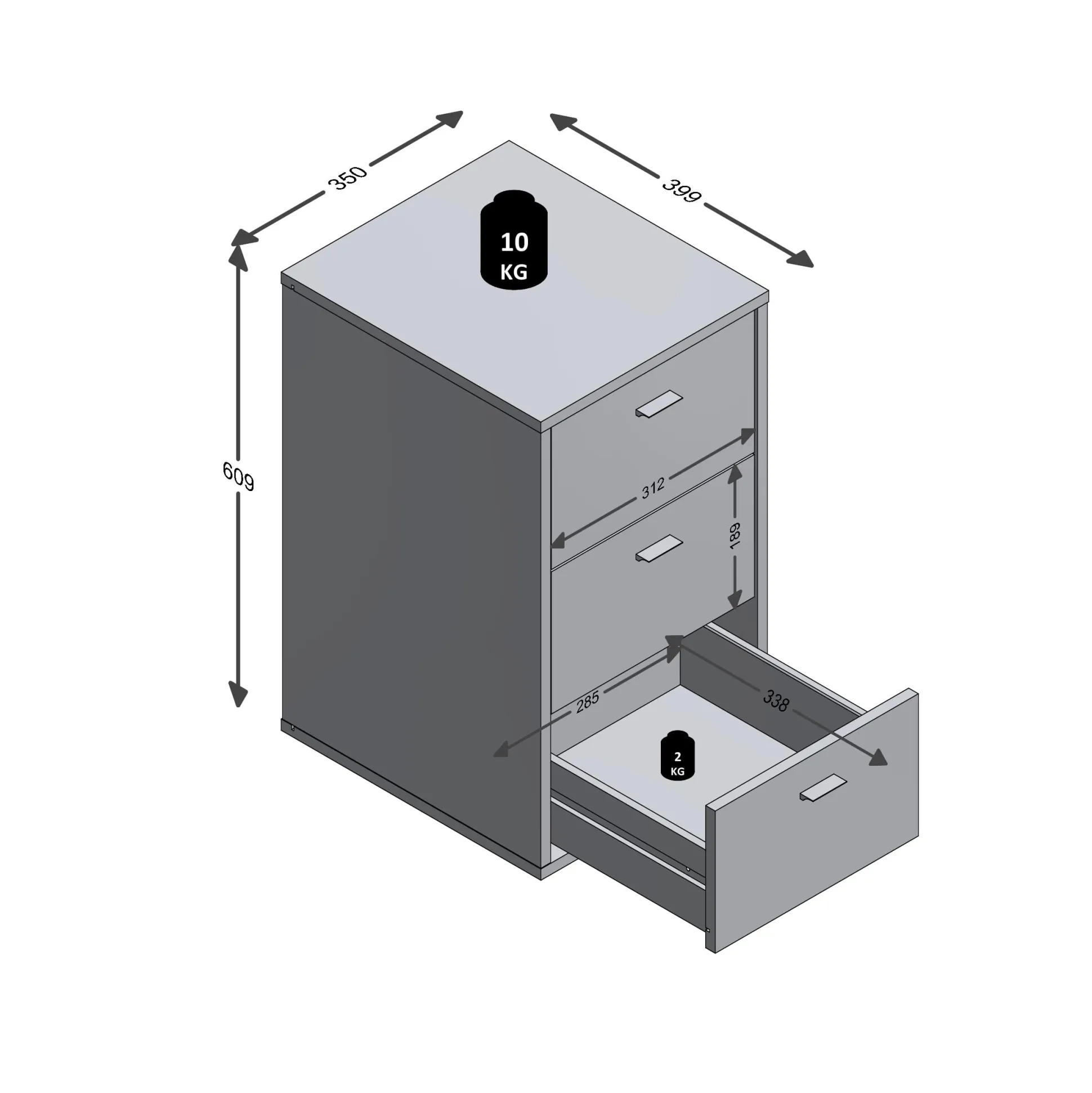 Nachtkastje Zeus Lava