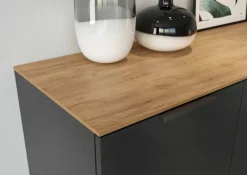 Opbergkast Amalfi Grafiet-Eiken L