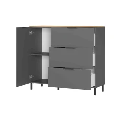 Opbergkast Amalfi Grafiet-Eiken S