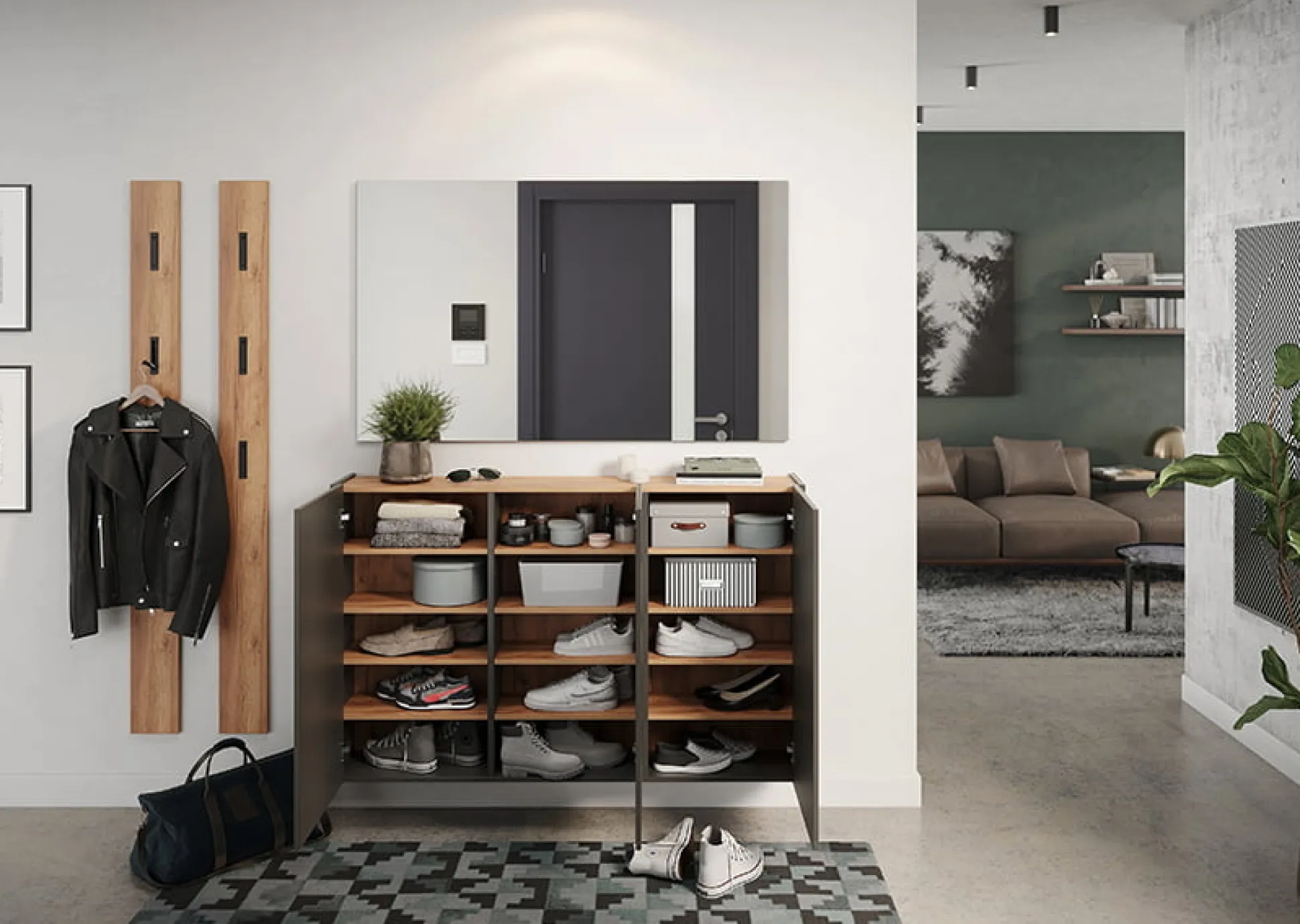 Opbergkast Aniek Grafiet 86 cm