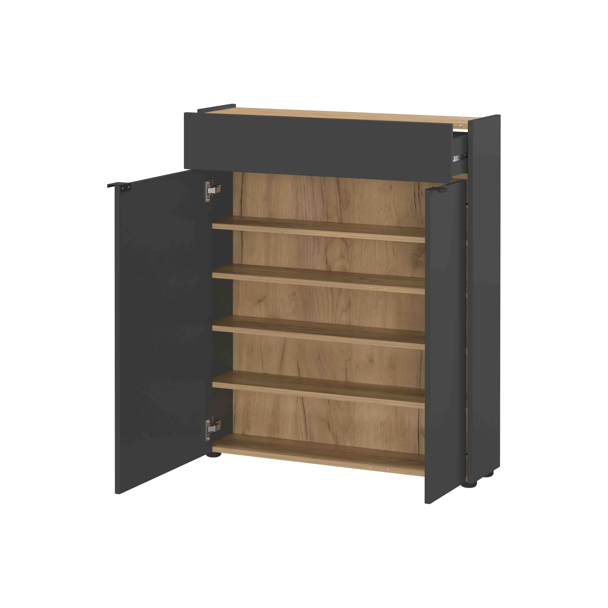 Opbergkast Eleonore Grafiet 83 cm