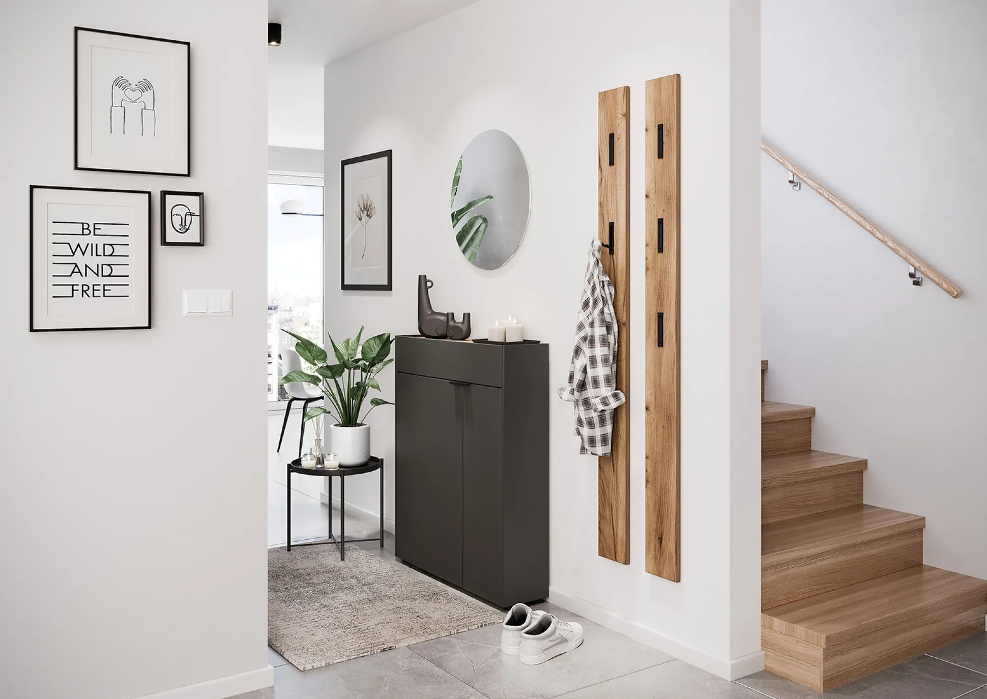 Opbergkast Eleonore Grafiet 83 cm