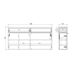 Opbergkast Eleonore Grafiet 110 cm