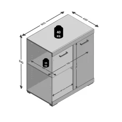 Opbergkast Hermes Artisan Eiken Matera 80x50x90 cm – 1