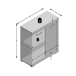 Opbergkast Hermes Eiken 80x35x90 cm – 1