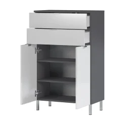 Opbergkast June Antraciet Wit