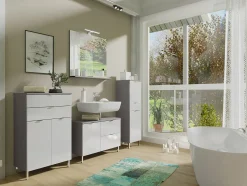 Opbergkast June Antraciet Wit