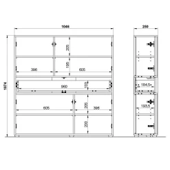 Opbergkast Mathieu Grafiet 105 cm
