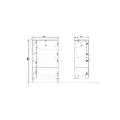 Opbergkast Serpa Grafiet Eiken