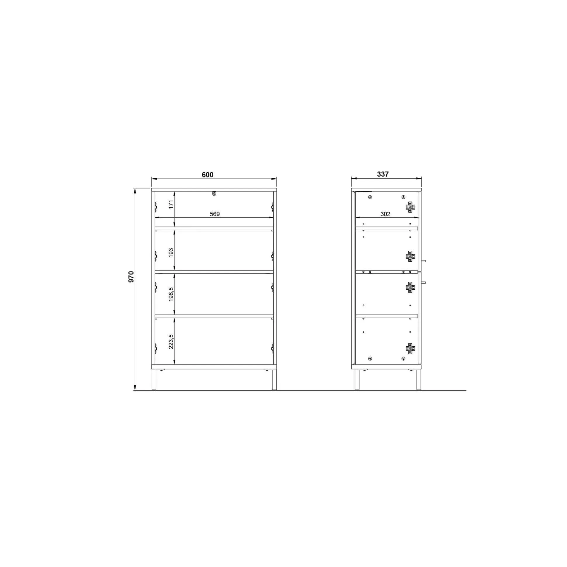 Opbergkast Serpa Kasjmier Walnoot