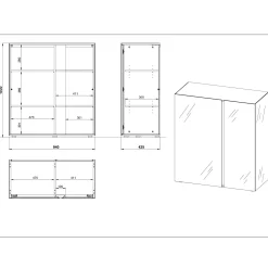 Opbergkast Taranto Grijs-1