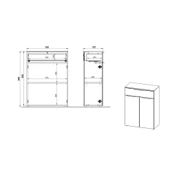 Opbergkast Waldorf Grafiet