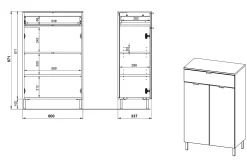 Opbergkast Zadar Grafiet 60 cm