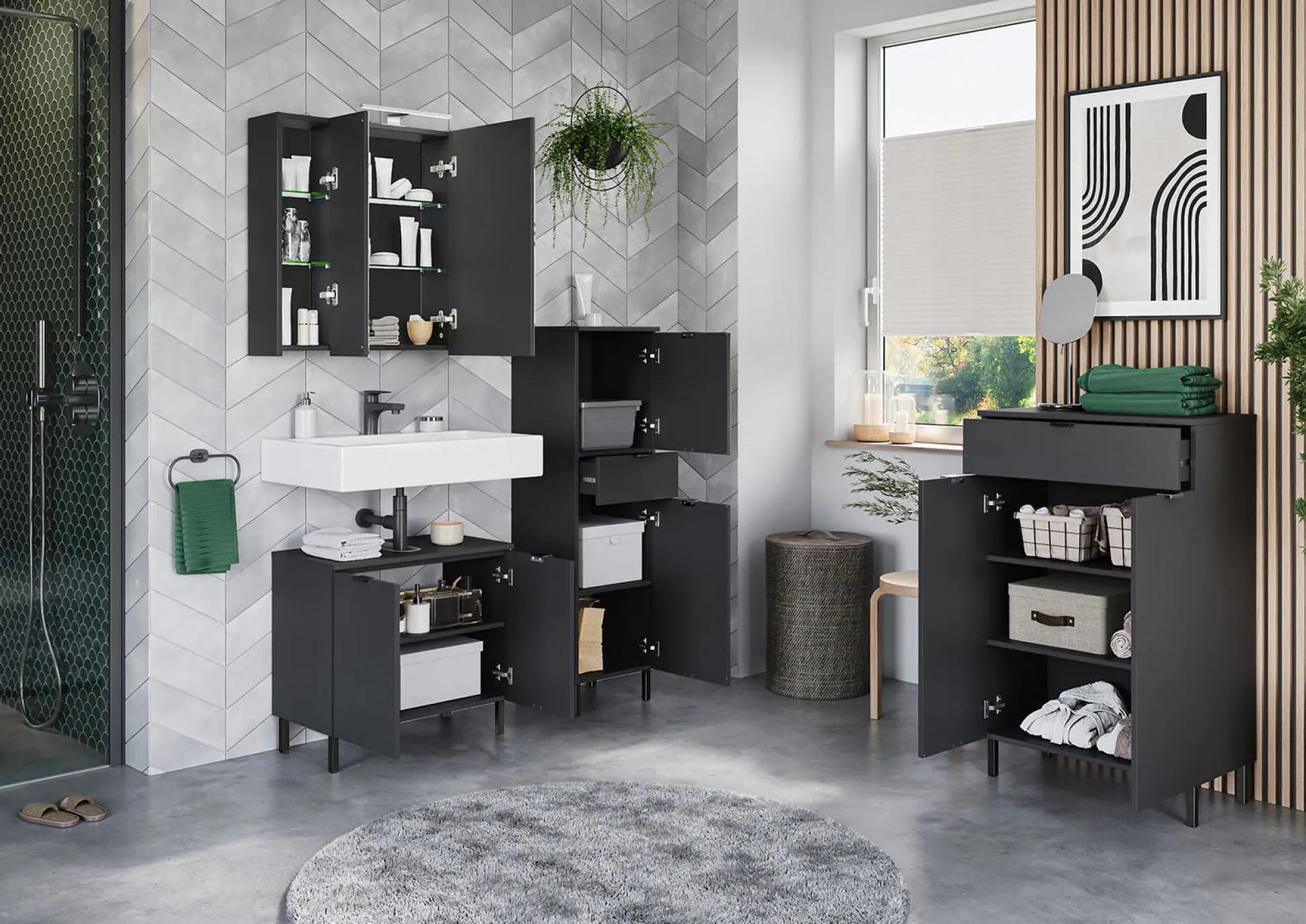 Opbergkast Zadar Grafiet 60 cm