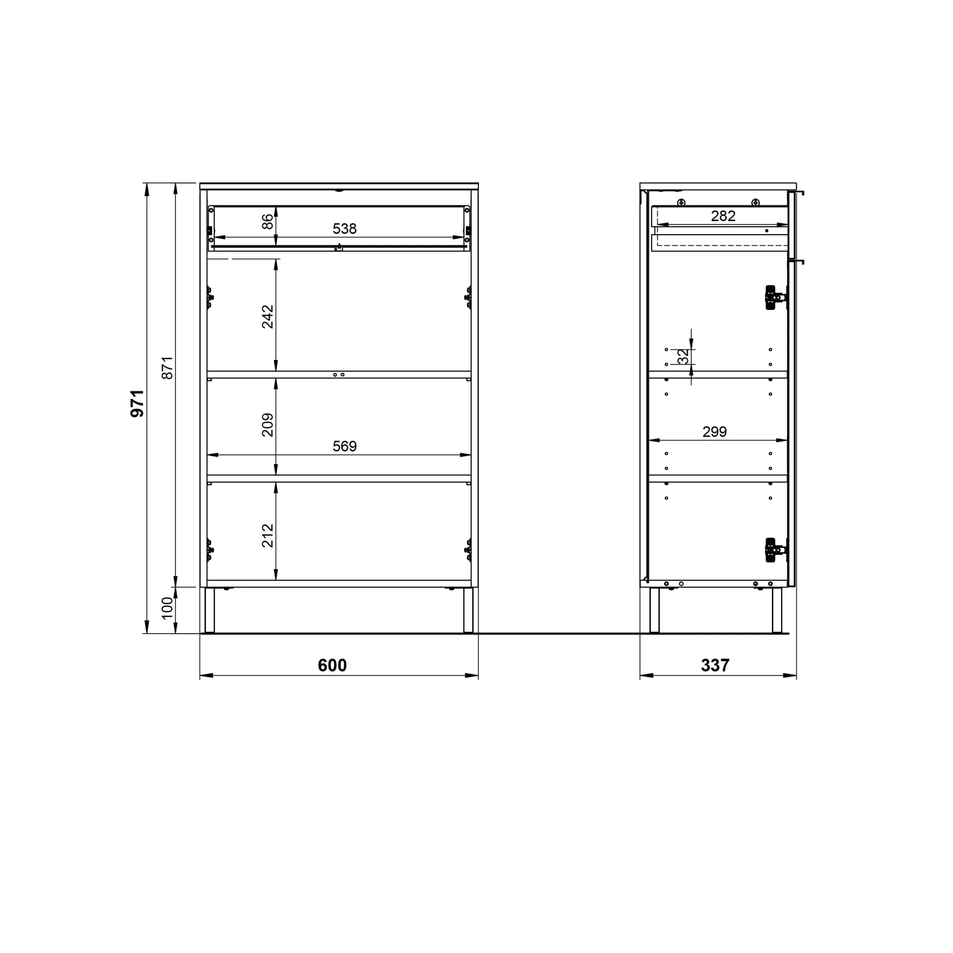 Opbergkast Zadar Kasjmier 60 cm