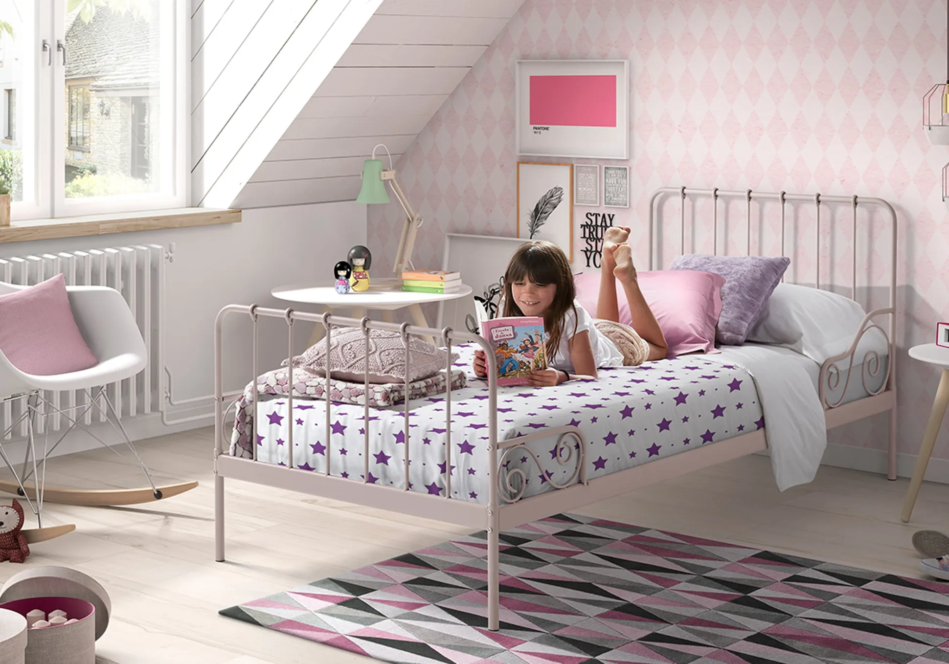 1-Persoonsbed Mees Roze