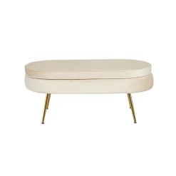 Poef Chanelle Velvet Beige 99 cm