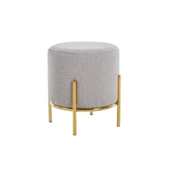 Poef Mia Taupe-Goud Bouclé