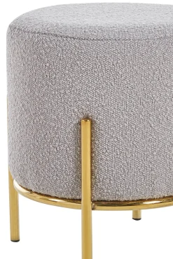 Poef Mia Taupe-Goud Bouclé