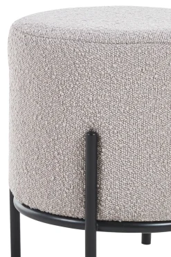 Poef Mia Taupe-Zwart Bouclé