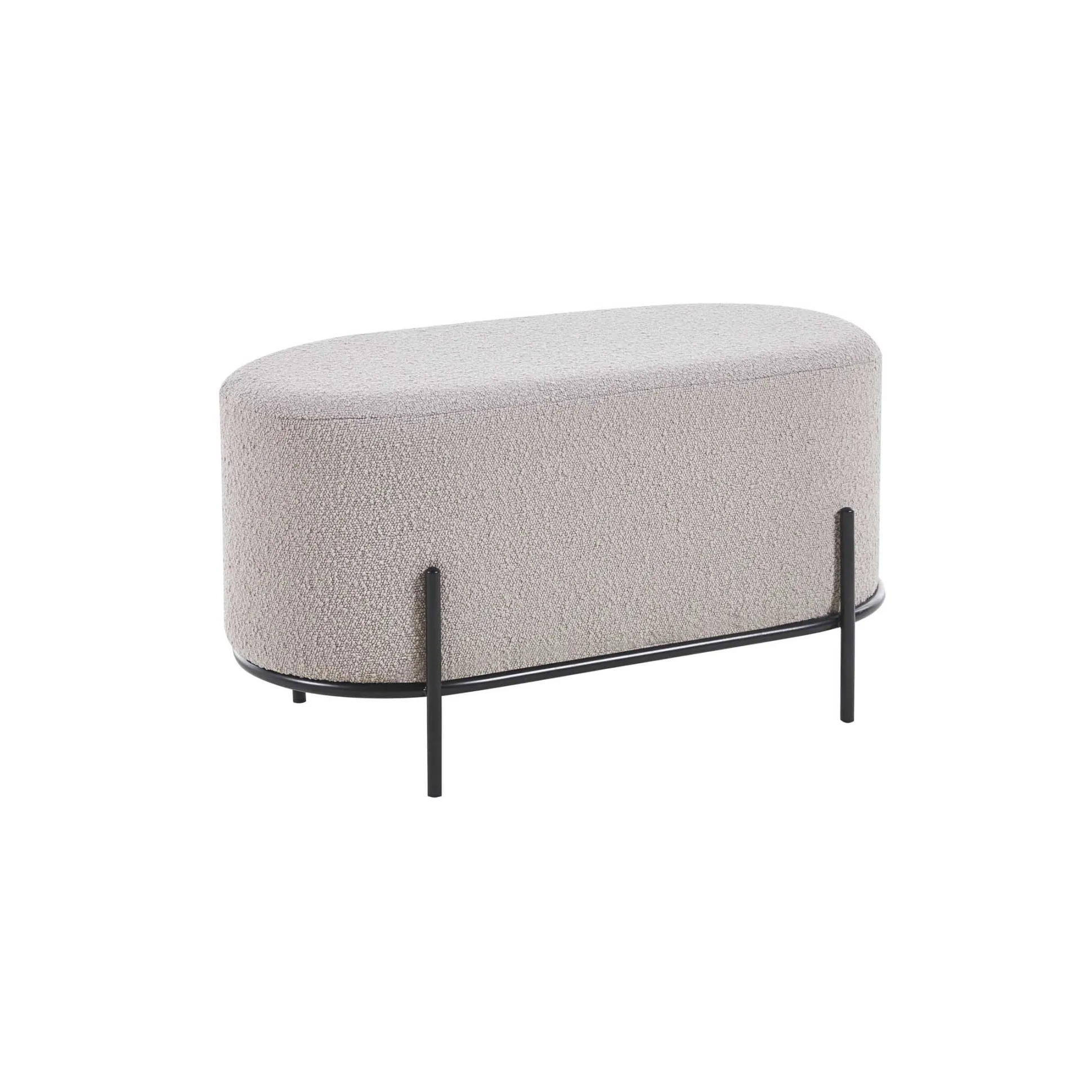 Poef Naomi Taupe Bouclé