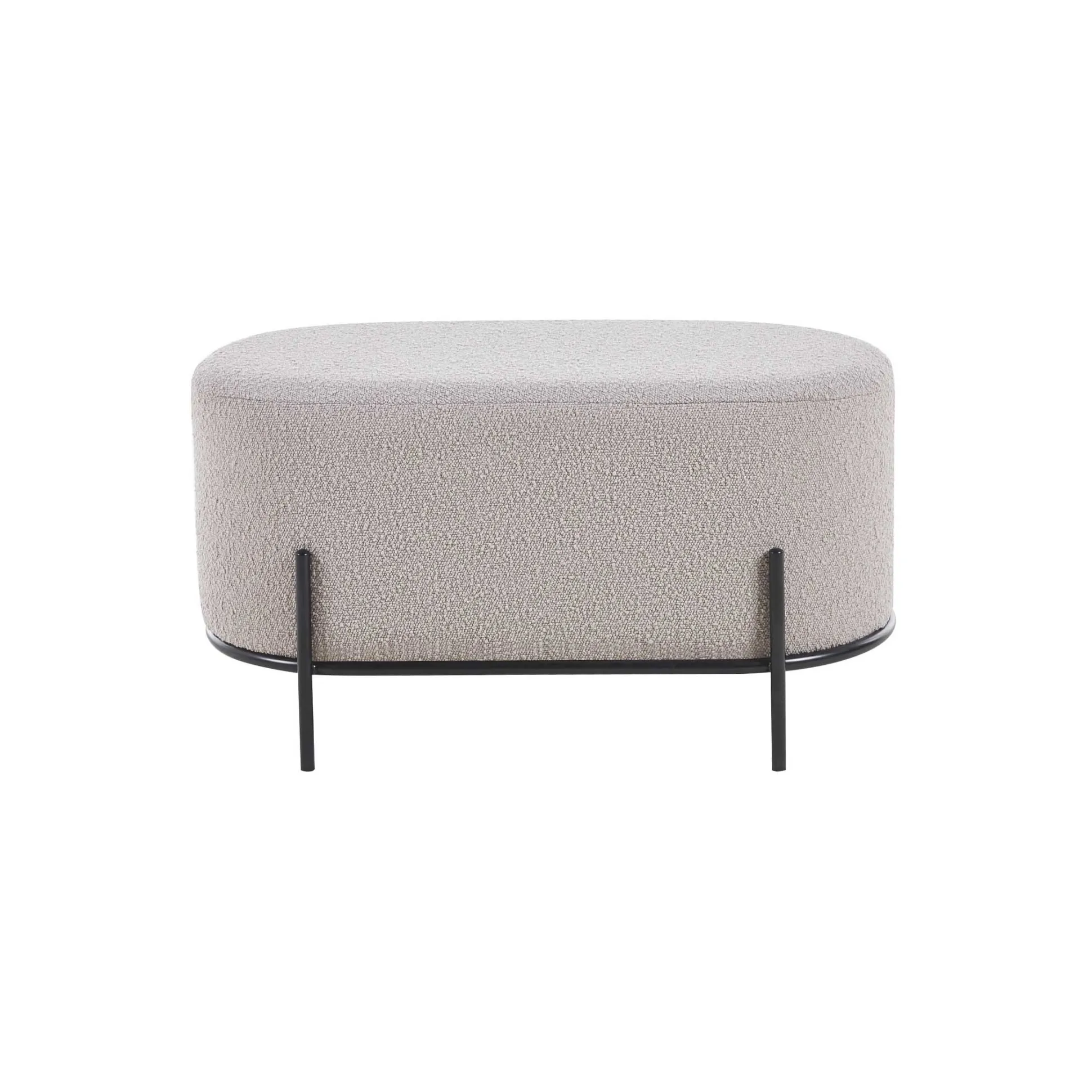 Poef Naomi Taupe Bouclé