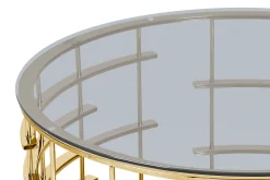 Salontafel Kenzi Goud – Grijs Glas