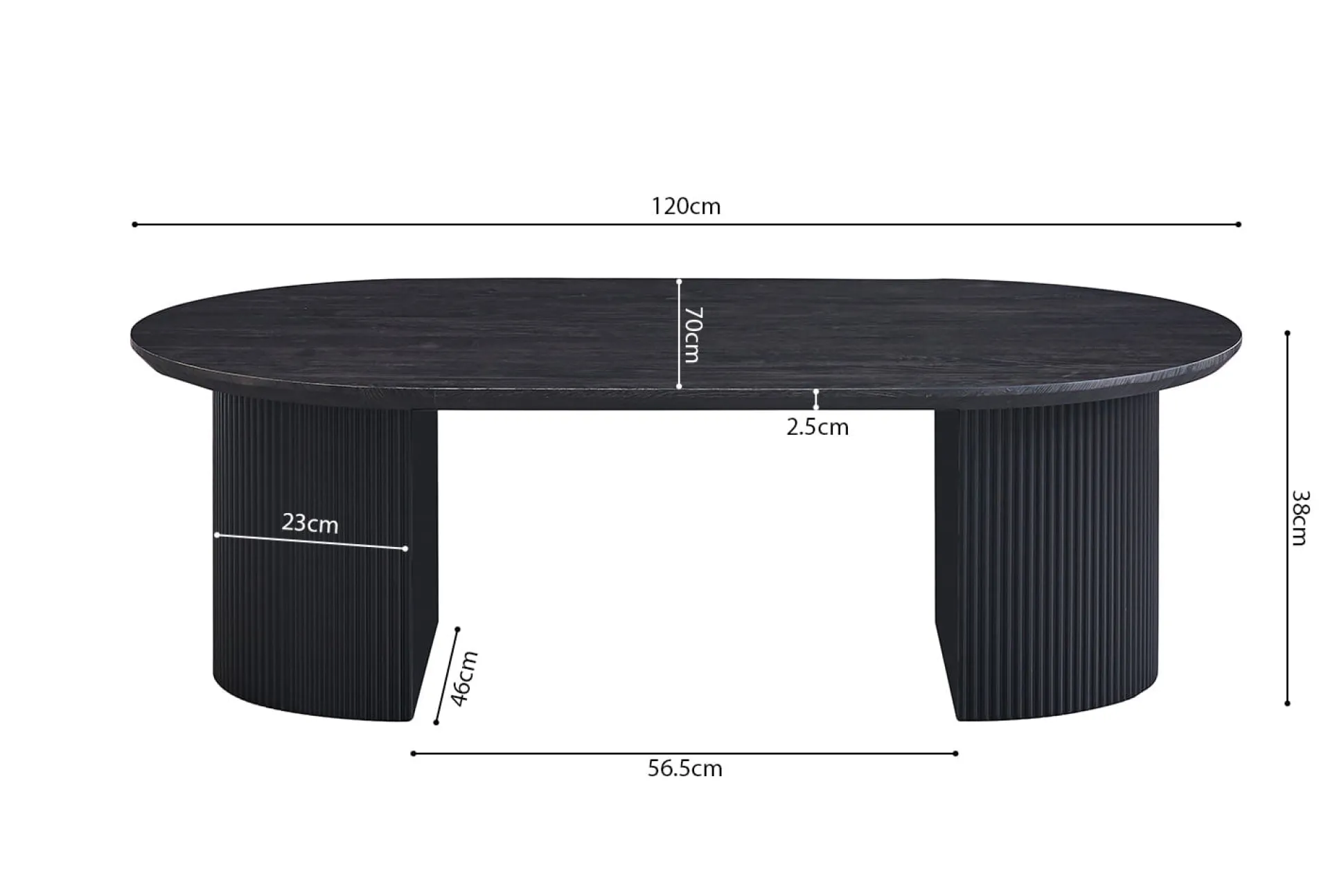 Salontafel Odile Donkerbruin 120cm